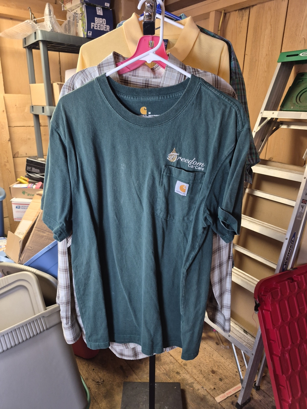 Carhartt Forest Green Short-Sleeve Pocket T-Shirt with Embroidered Logo Bin 60